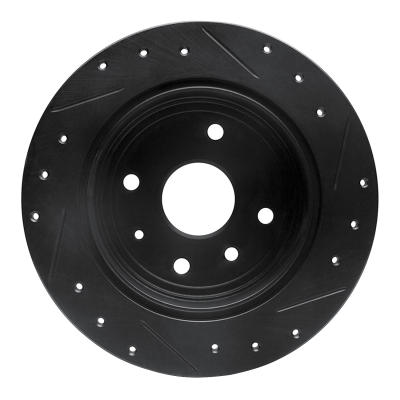 Chevrolet Epica Brake Rotor (1) - Rear Left - R1 Concepts - Drilled & Slotted - Black - `04-`10